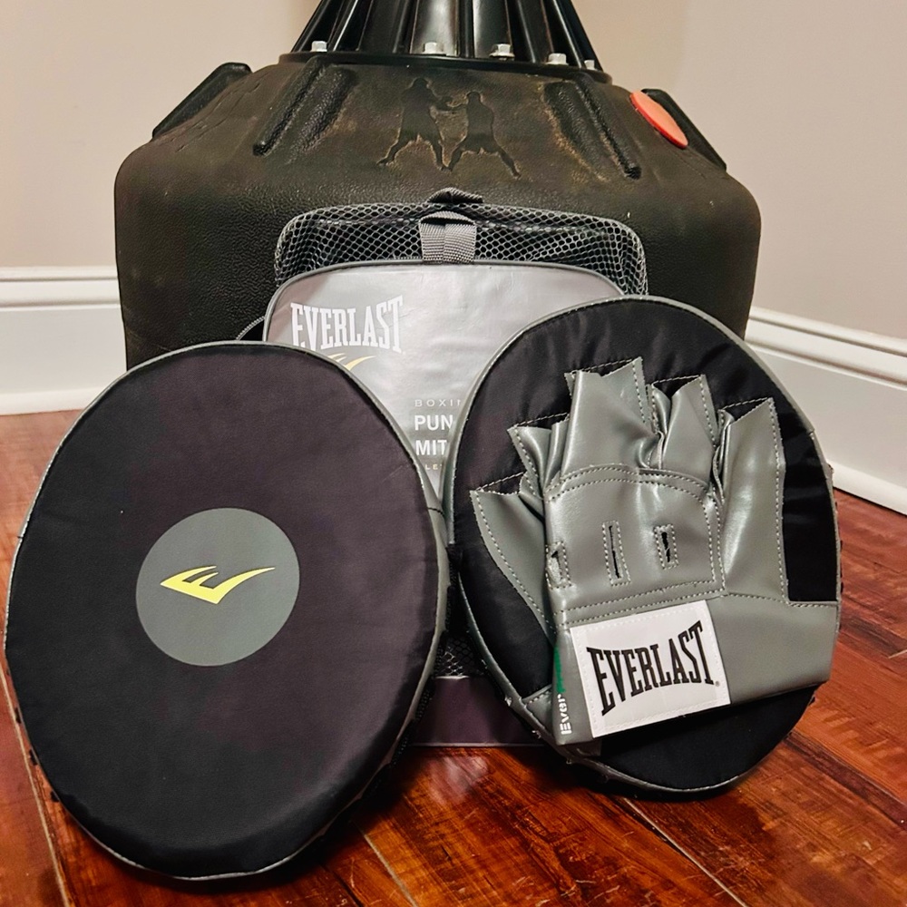 Everlast Black and Gray Training Mitts
